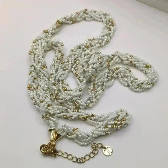 Talbots white gold seed bead 36" necklace - Picture 4 of 6